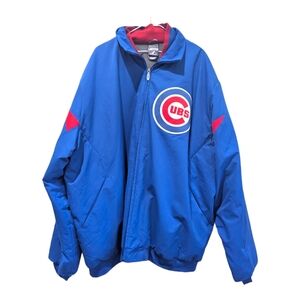 Chicago Cubs Majestic Authentic Jacket Men's 3XL Blue Full Zip Fleece Lined